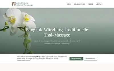 Bangkok Thai Massage Würzburg – website screenshot